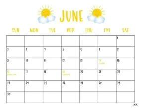 2024 June Calendar With Holidays 5