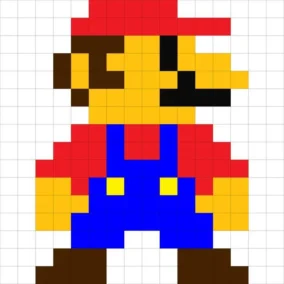 8 Bit Mario Pixel Art 0