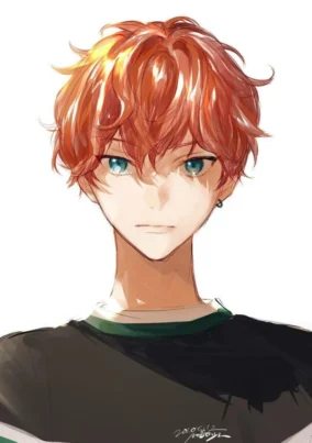 Anime Boy With Orange Hair And Blue Eyes 4
