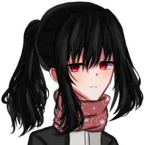 Anime Girl With Black Hair And Red Eyes 5