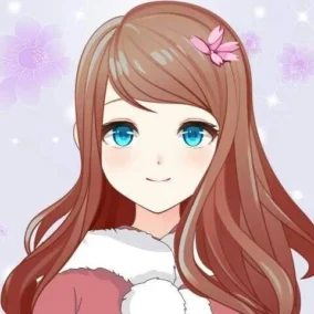 Anime Girl With Brown Hair And Blue Eyes 3