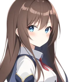 Anime Girl With Brown Hair And Blue Eyes 5