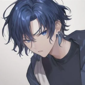 Anime Guy With Blue Hair 0
