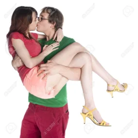 Boy Carrying Girl While Kissing 1