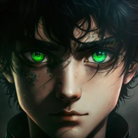 Boy With Black Hair And Green Eyes 3