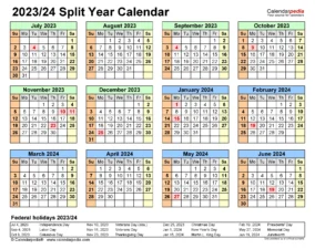 Calendar August 2023 May 2024 1 1