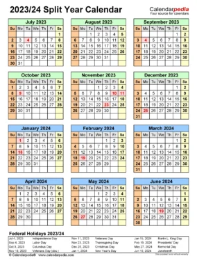 Calendar August 2023 May 2024 3 1