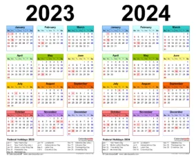 Calendar August 2023 May 2024 5 1