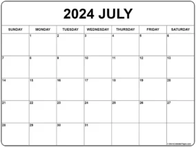 Calendar July 2024 June 2024 5 1