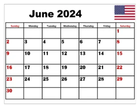 Calendar June 2024 With Holidays 2