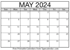 Calendar May 2023 To May 2024 0