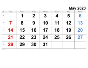 Calendar May 2023 To May 2024 7