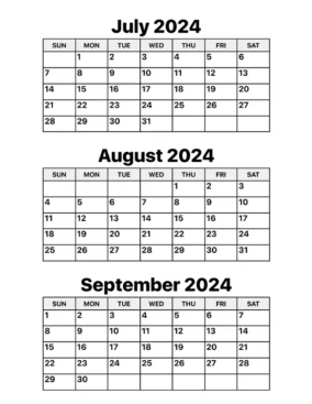 Calendar September 2024 June 2024 1