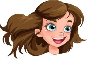 Cartoon Brown Hair Girl 4