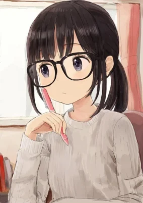 Cute Anime Girl With Glasses 1