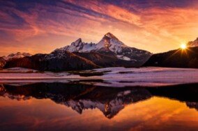 High Resolution Mountain Sunset Wallpaper 1