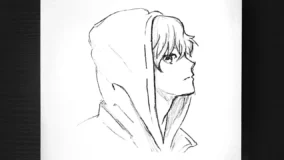 Hoodie Anime Boy Drawing 5