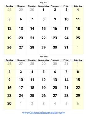 June 2023 Through May 2024 Calendar 6