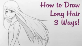 Long Hair Anime Girl Drawing 0