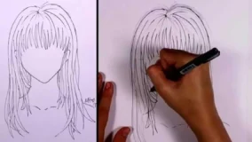 Long Hair Anime Girl Drawing 1