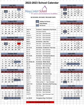 May Center School Calendar 2023 2024 0