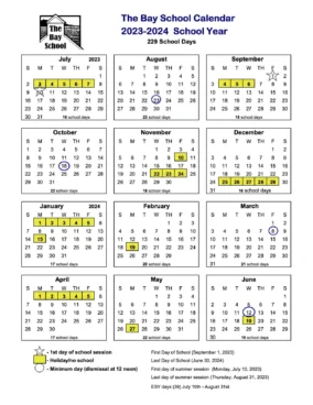May Center School Calendar 2023 2024 2
