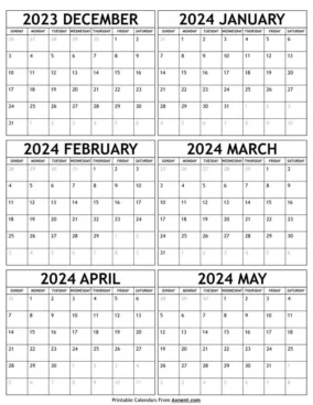 October 2023 To May 2024 Calendar 2