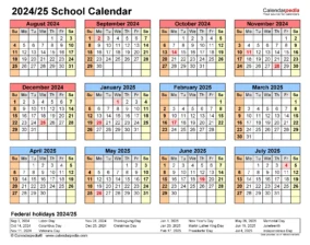 School Calendar September 2024 To June 2025 1