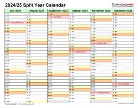 Sept 2024 June 2025 Calendar 2