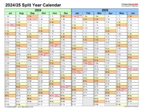 September 2024 Through June 2025 Calendar 2