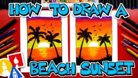 Sunset Drawing For Kids 1