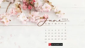 Watercolor Flowers Computer Background Free June 2024 Calendar 0