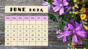 Watercolor Flowers Computer Background Free June 2024 Calendar 1