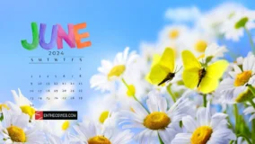Watercolor Flowers Computer Background Free June 2024 Calendar 2